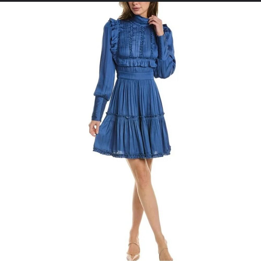 NWT Hunter Bell Ruffle Long Sleeve Mini Dress